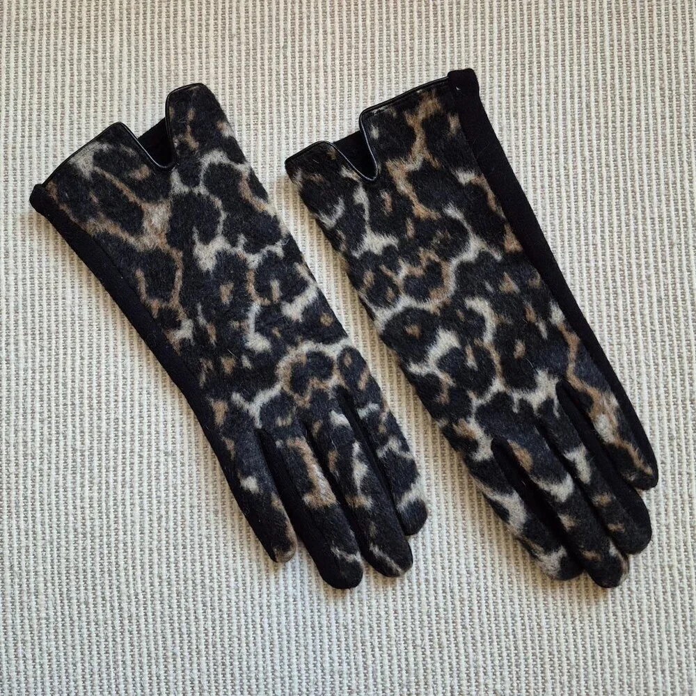 Leopard Print Smartphone Touch Fashion Gloves